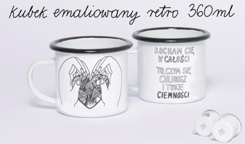 Kubek emaliowany "Serducho" 360 ml. Kubek emaliowany "Serducho" 360 ml.