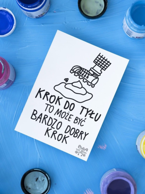 Pocztówka "Krok do tyłu" Pocztówka "Krok do tyłu"